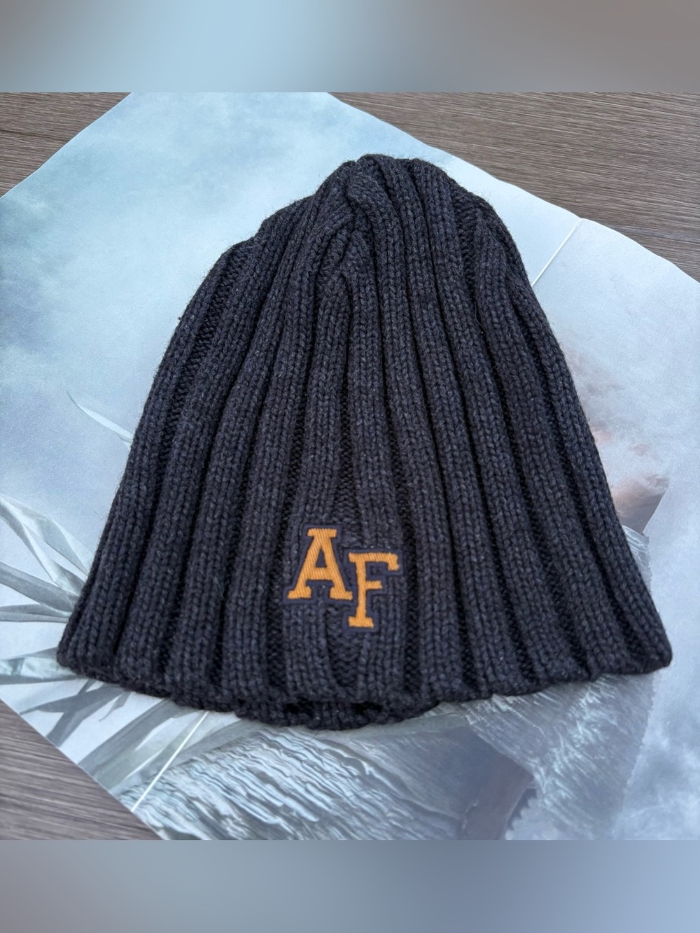 Abercrombie & Fitch Vintage 90's Y2K Hipster Cable Knit Beanie Hat In Gray OS